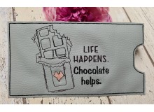 Stickdatei - Schokolade mit Spruch